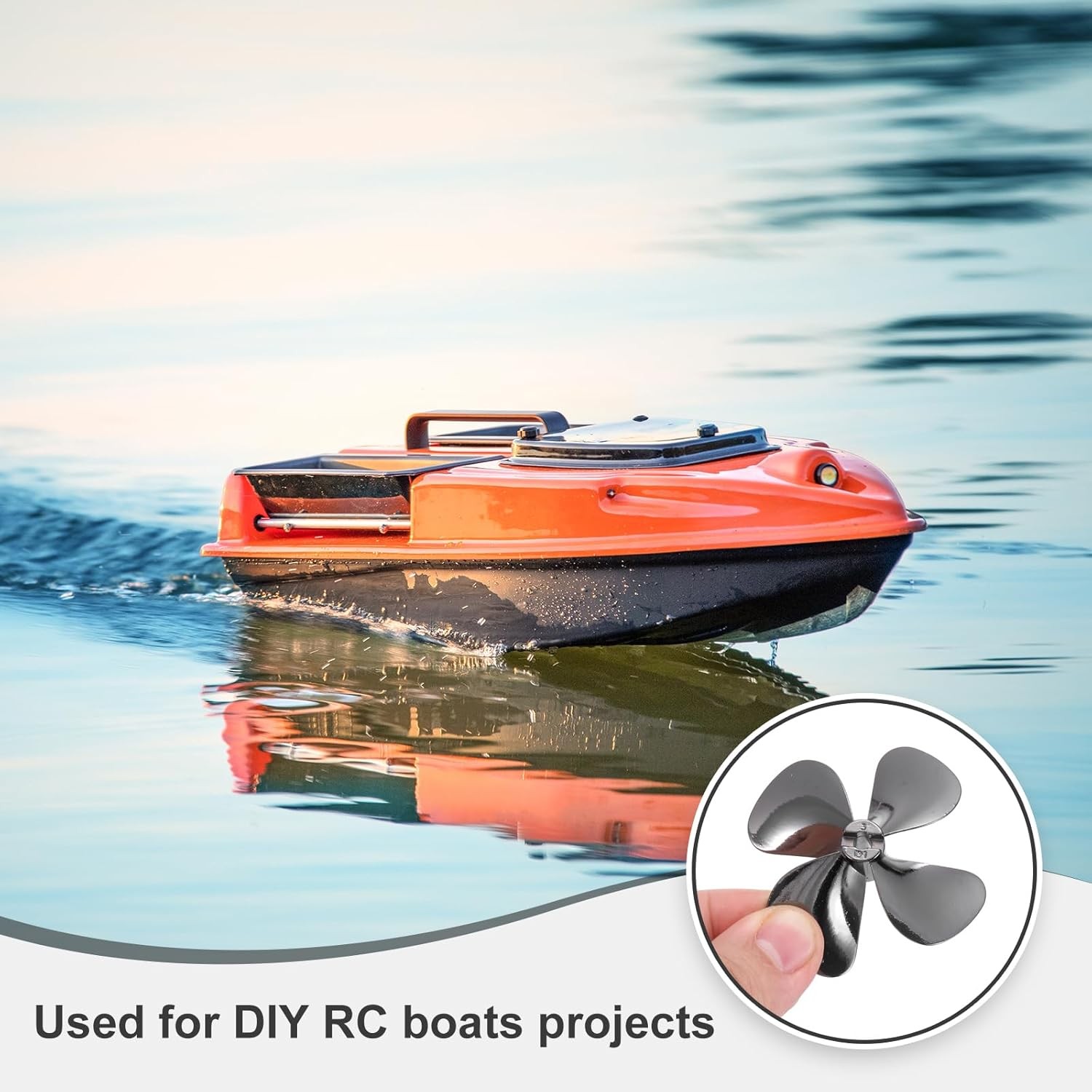 RC Boat Propeller 4 Blades Propellers 4mm Hole Dia 55mm OD CCW Clockwise