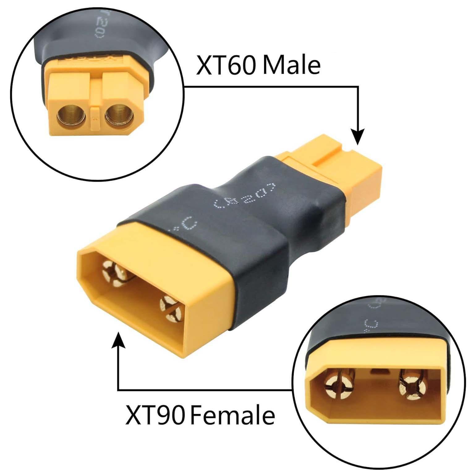 4pcs XT90 to XT60 Adapter Female Male Plug Connector for RC Battery Charger ESC