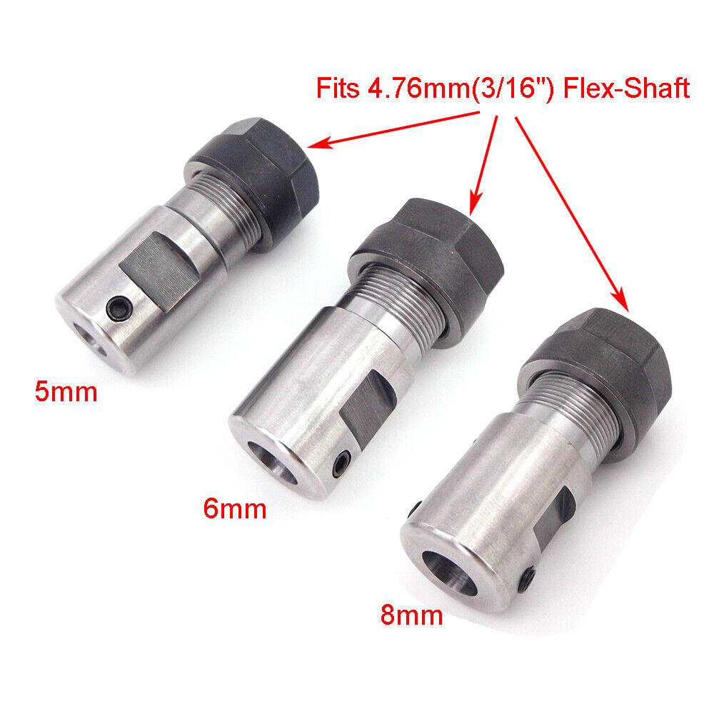 4.76mm Flexible Shaft Coupling 6mm to 4.76mm 3/16″ Collet Joint for RC Boat US