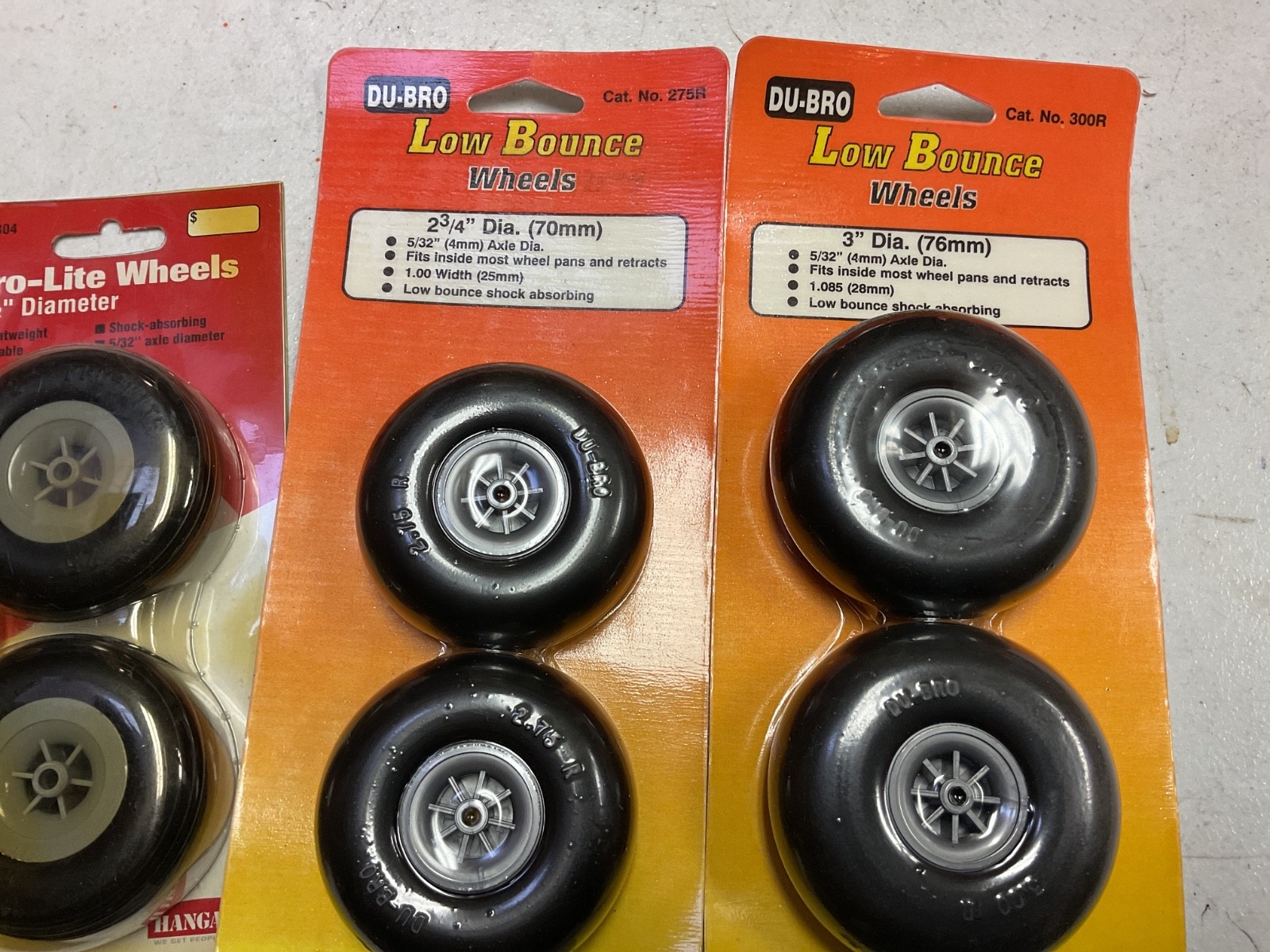 DuBro 2″ , 2 1/4”, 2 1/2”, 2 3/4”, and 3” wheels (5 sets)
