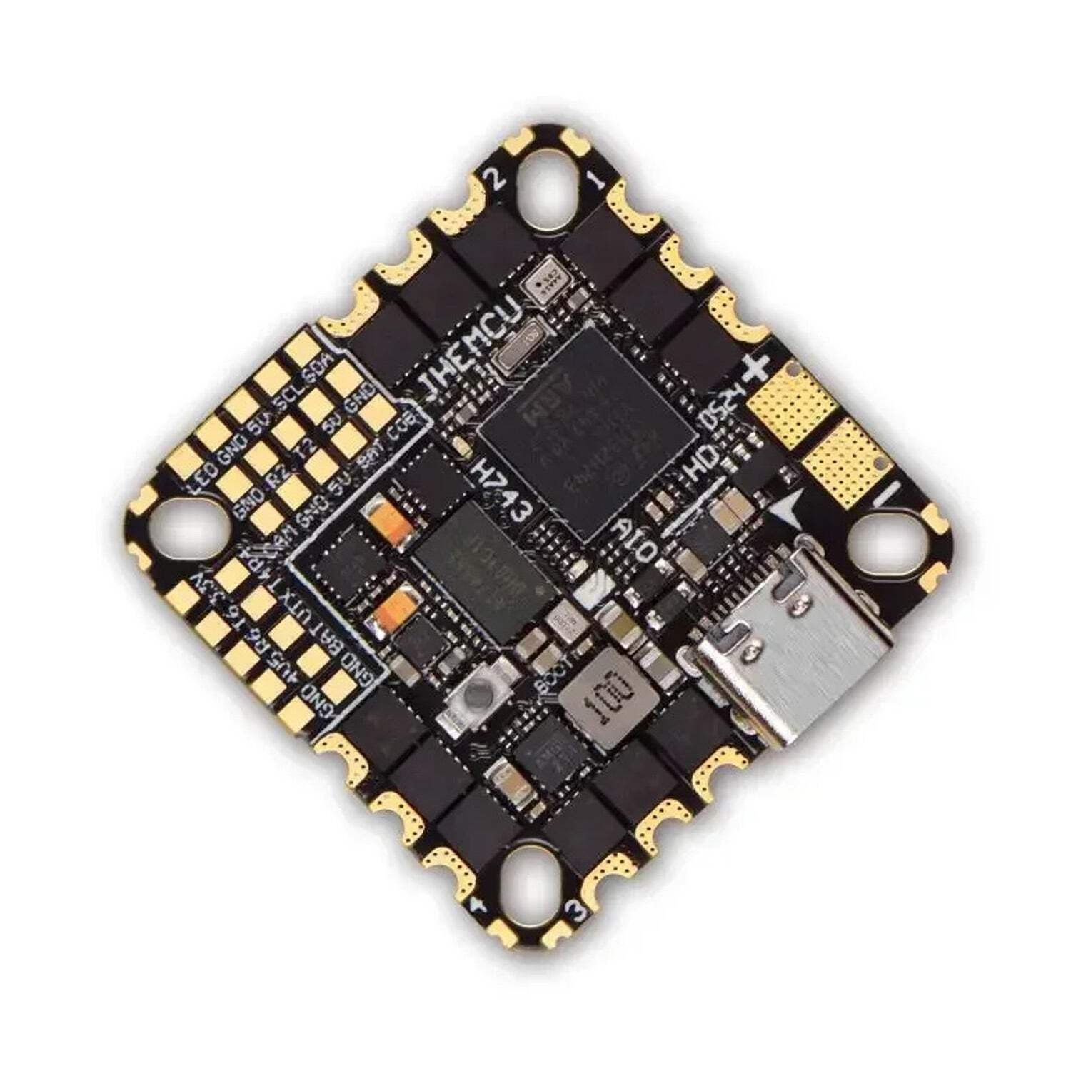 JHEMCU GH743AIO-HD 50A AIO Flight Controller 50A ESC Dual Gyros ICM-42688