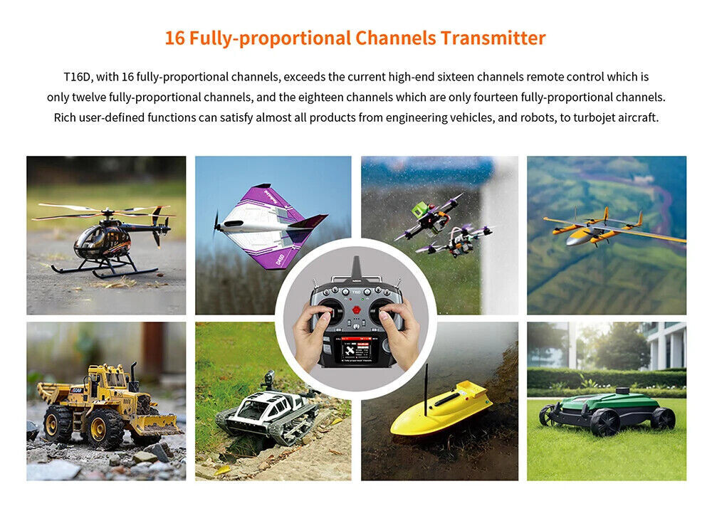 RadioLink T16D Remote Control 2.4GHz 16Channels Transmitter with R16F Receiver