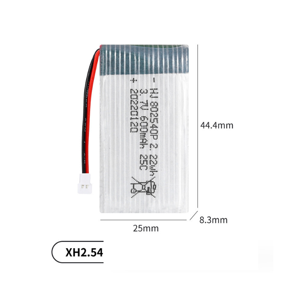 RC 600mAh 25C 802540 3.7V LiPo Battery XH2.54 Multi-Plug For Syma Drone X5 Drone