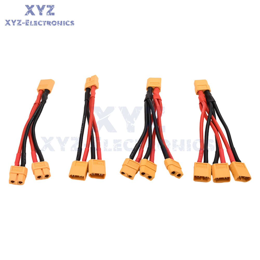 1pc XT60 Male/Female Cable Parallel Battery Connector 14AWG Silicone Wire for RC