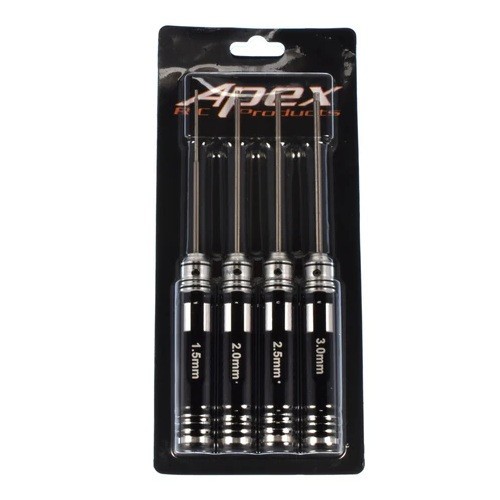 Apex RC Products 4pc 1.5mm 2.0mm 2.5mm 3.0mm Metric Allen Key Set #2740