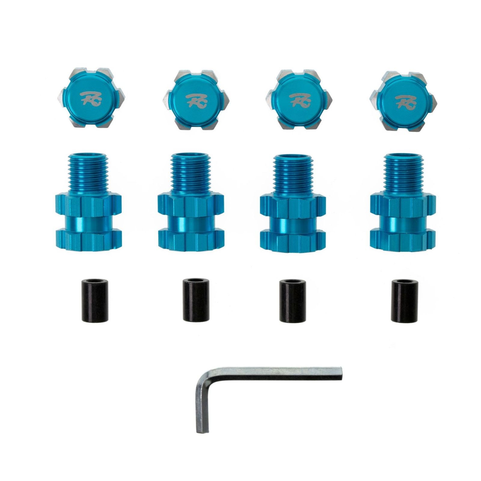 4Pcs Blue 17mm Wheel Hex Hub Adapter 10mm Extension For Traxxas Maxx 1/10 RC Car