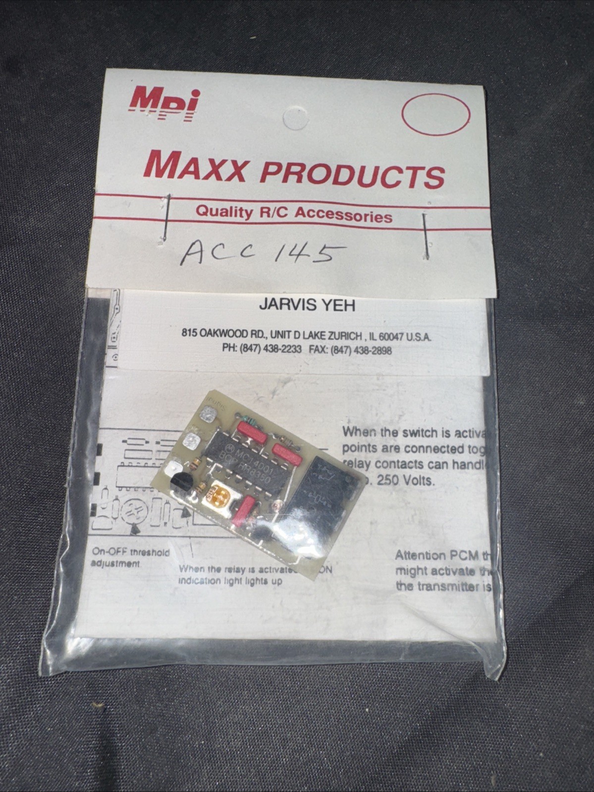 MPI MAXX PRODUCTS Mini Switch Acc145 Harness For RC NOS