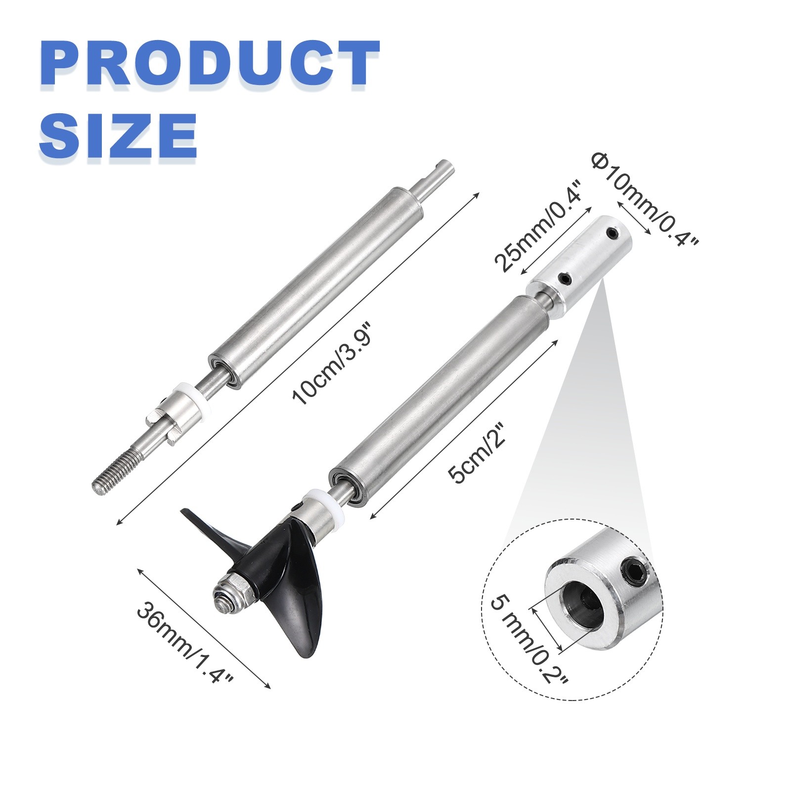 Drive Shaft W Propeller and Coupling Joint, Two Propeller for 5mm Motor Shaft