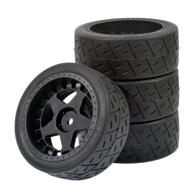 1/10 Onroad Touring Rc Car Wheels & Rubber Tires Set for Tamiya HSP HPI MST FW06
