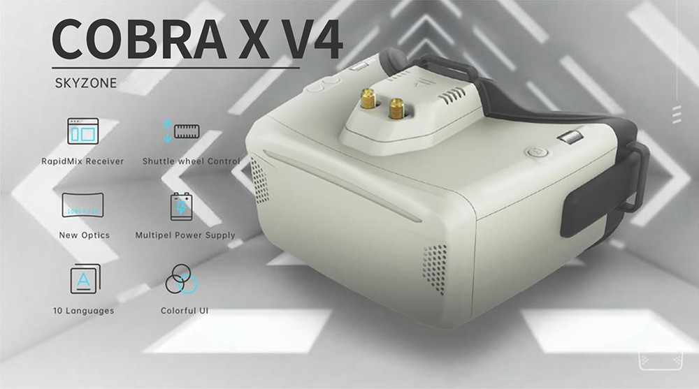 SKYZONE Cobra S / XV 2 800×480 4.3″Cobra / 1280×720 4.1″5.8G 48CH FPV Goggles
