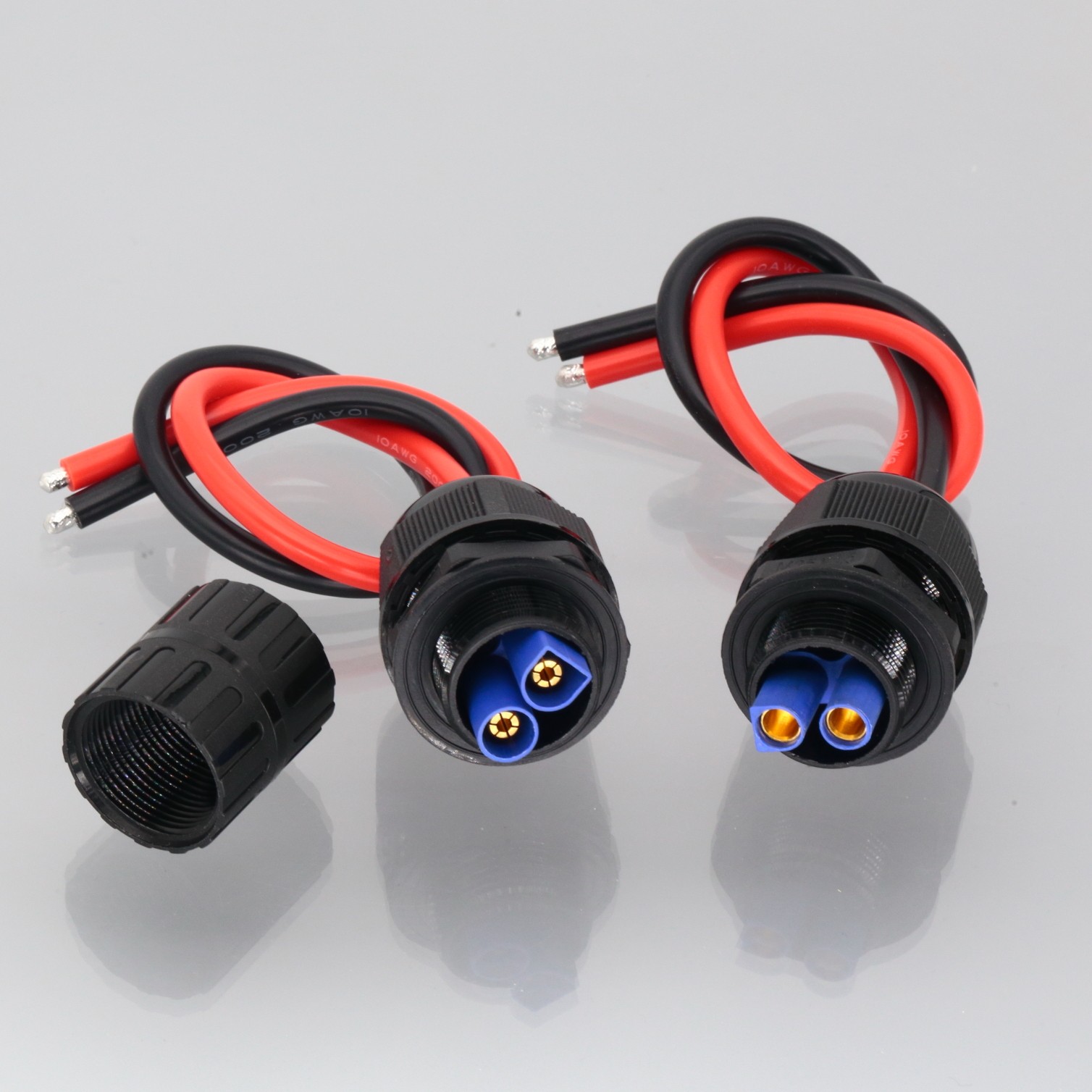 DIY EC5 Male to Female M25 Threaded IP68 Waterproof Connector 10awg 1+1FT Wire
