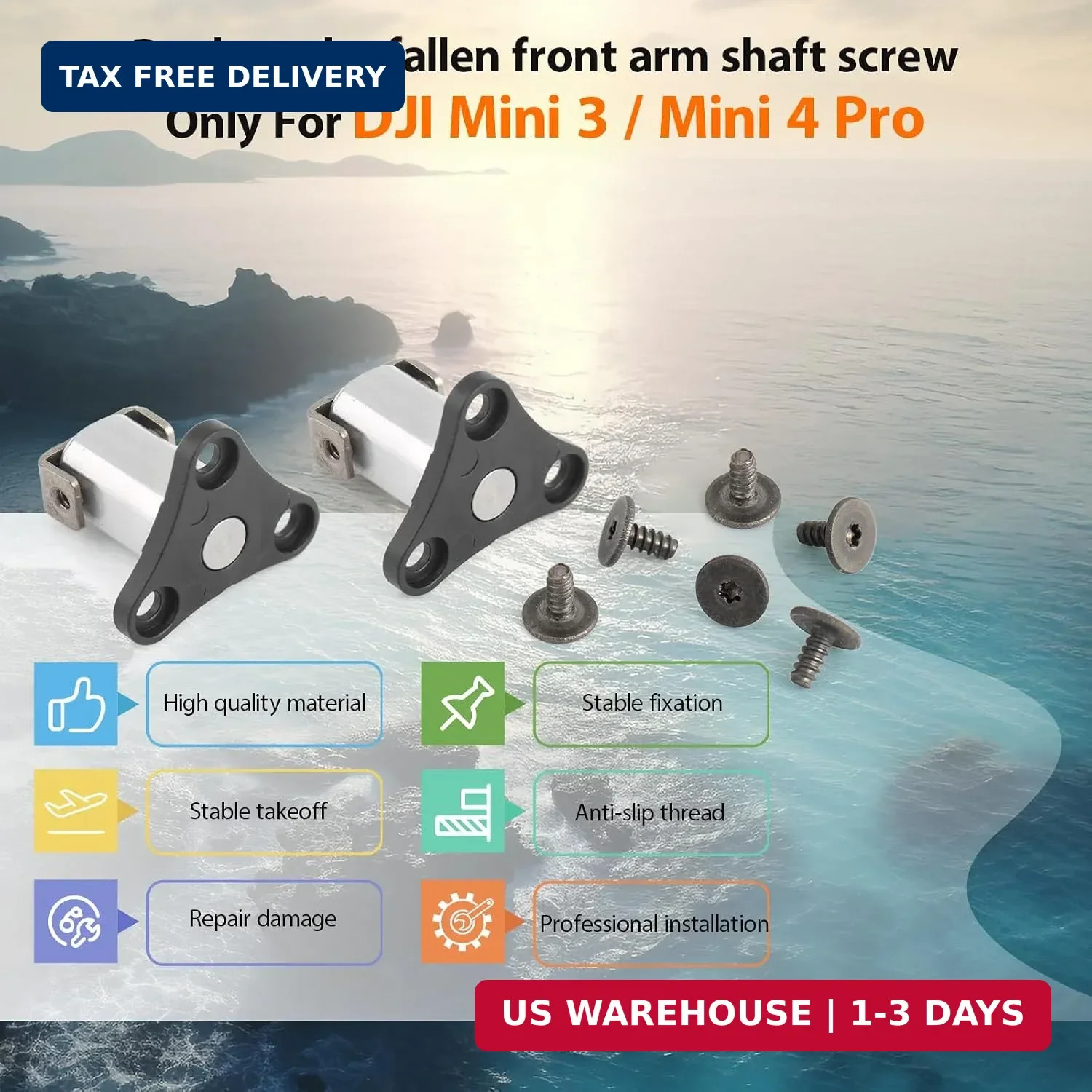 2Pcs Front Arm Axis Replacement for DJI Mini 4 Pro/Mini 3 Front Arm Shaft Screws