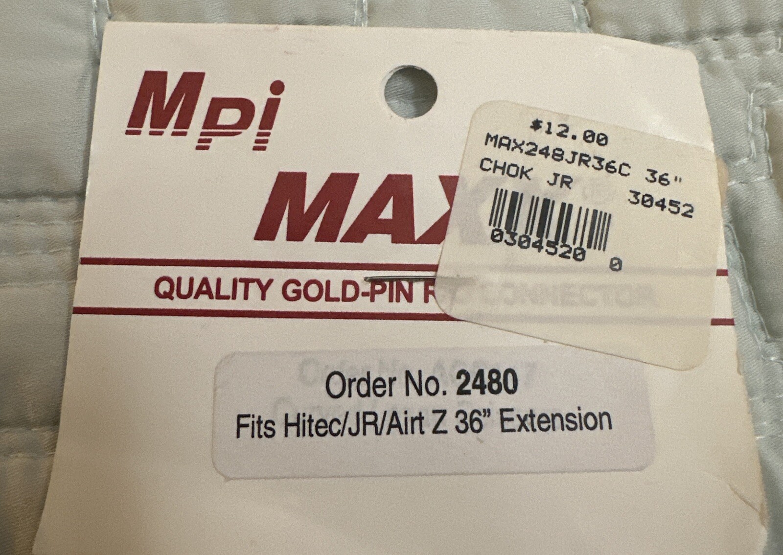 Maxx Products Intl. Inc. | 36″ Gold-Pin R/C Connector