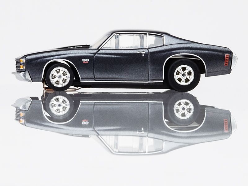 HRP Afx Racing 1972 Ss454 Dusk Gray Metallic With Black Rally Stripes