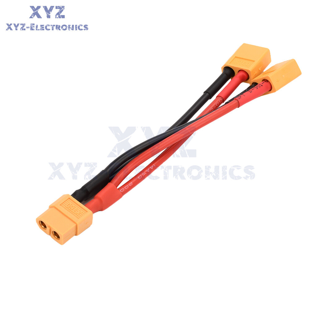 1pc XT60 Male/Female Cable Parallel Battery Connector 14AWG Silicone Wire for RC