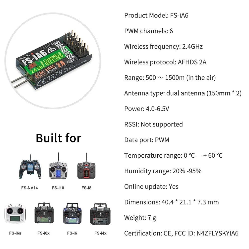 Flysky FGR4S FGR4P FGR4B FS-GR3E FS-R6B FS-iA6 FS-iA6B FS-BS6 FS-R9B RC Receiver