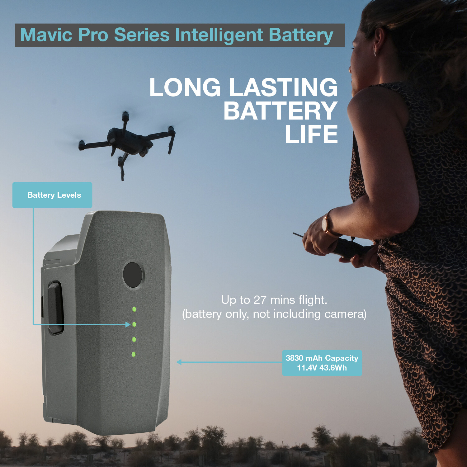 3830mAh 11.4V DJI Mavic pro series Intelligent Flight LiPo Replacement Battery
