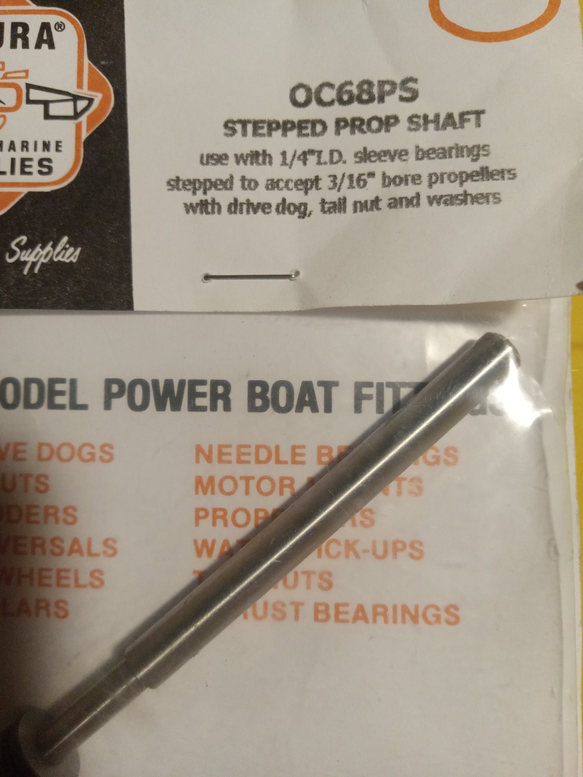 OCTURA RCBOAT OC68PS STEPPED PROP SHAFT. 1/4″ TO 3/16″ ASSEMBLY