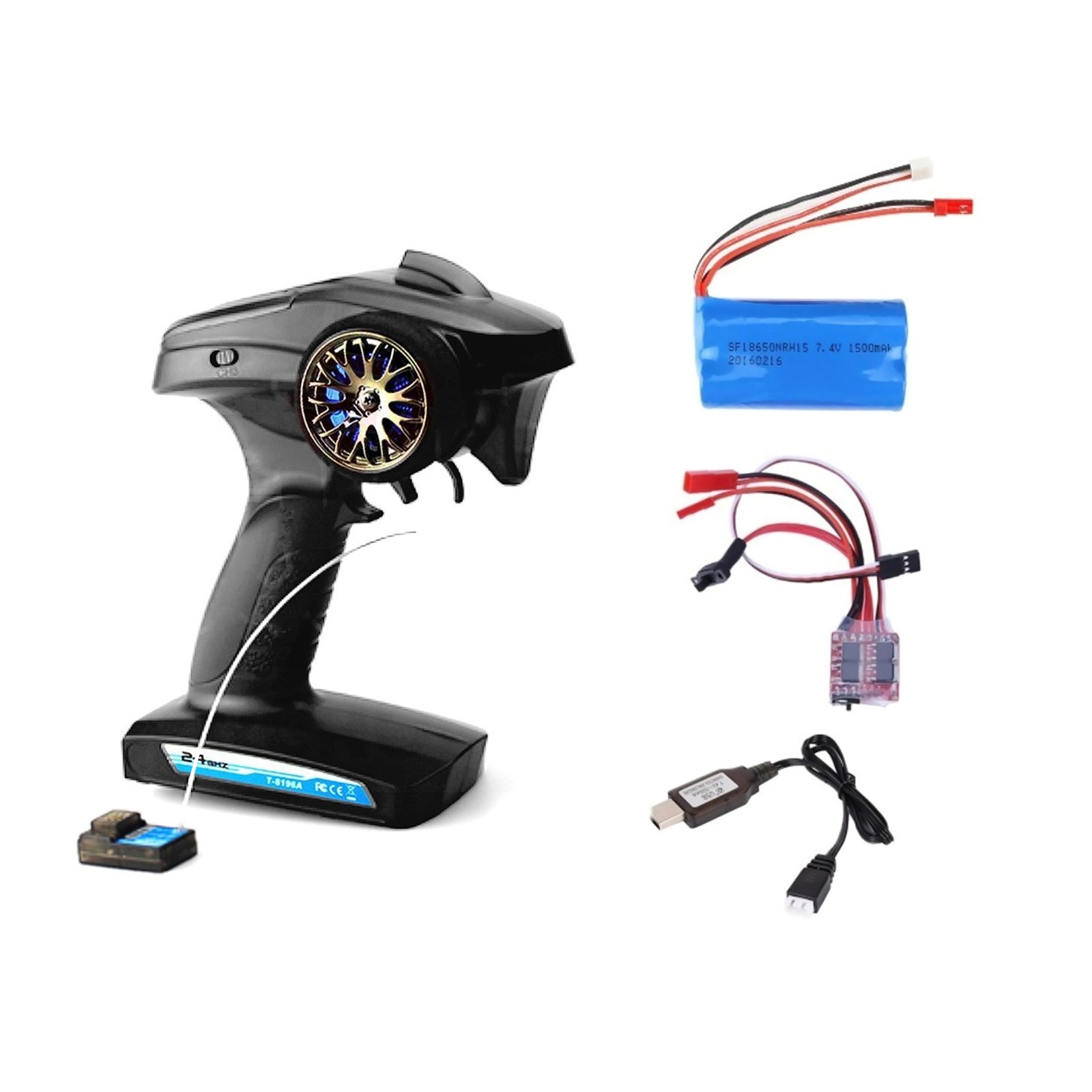 3CH 2.4G RC Transmitter w/ Receiver Battery 30A ESC Set For WPL C14 MN99S RC Car
