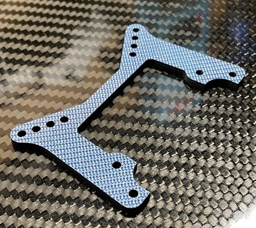 Trinity Rc BK2 Blue Carbon fiber Front Shock Tower Kinwald Graphite Vintage