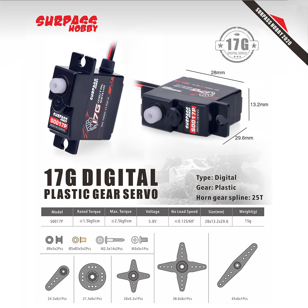 Digital Servo 9g 17g 25g 15kg 20kg 25kg 30kg 70kg for 1/12 1/10 1/8 RC Car Boat