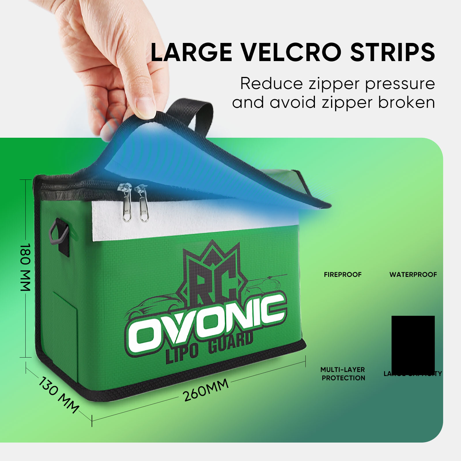 2X Ovonic Lipo Safe Bag Fireproof Explosionproof Bag Large Capacity For Storage