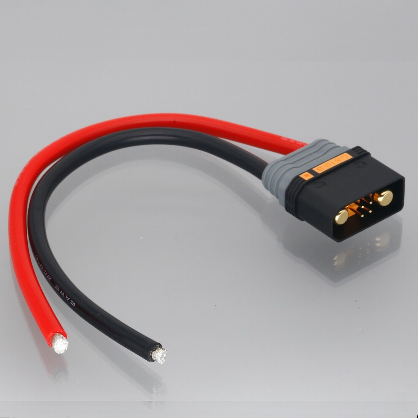 QS10 Male 10mm Bullet 6AWG 1FT Wire DIY Tinned End Heavy Duty Charging Leads ESC