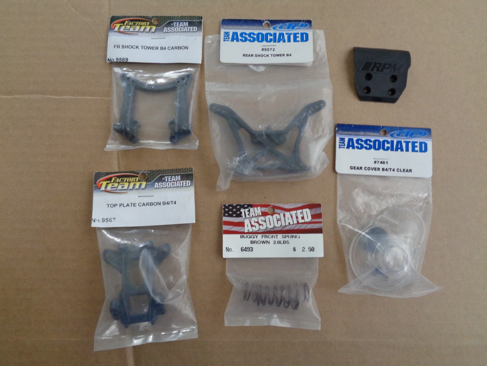 Vintage Team Associated NIP RC10 B4 parts lot 6493 7461 9567 9569 9572 RPM 80232