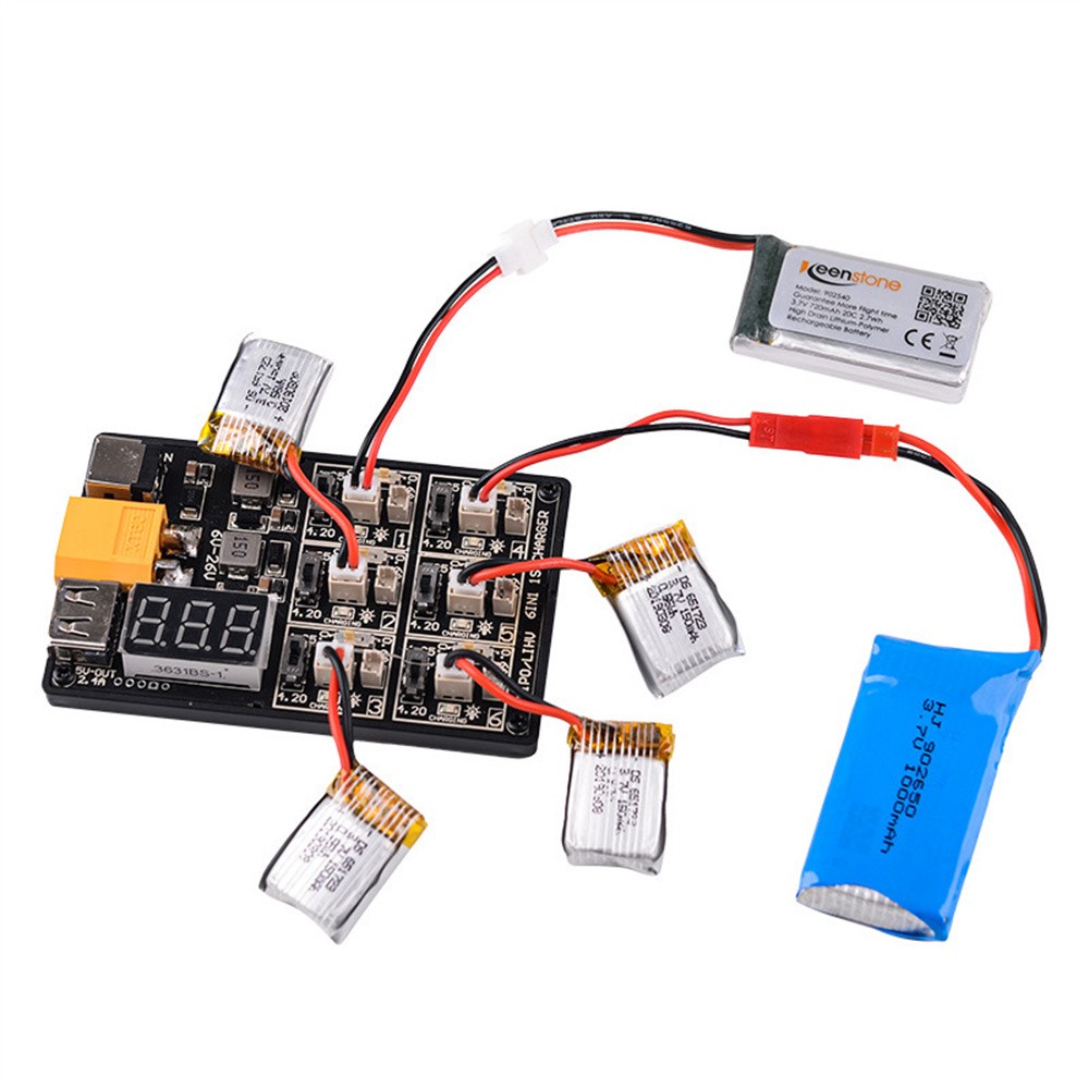 Lightweight And Portable 6IN1-1S Charger Lipo LiHv Charger Board for RC Toy