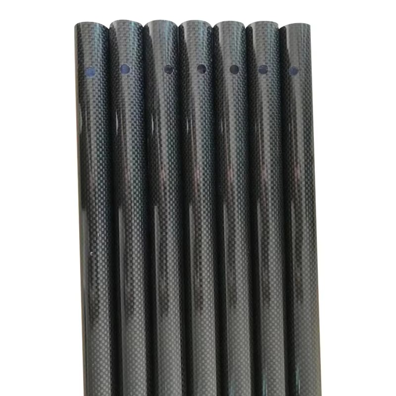 3K Carbon Fiber Tube Glossy Twill 200/300/500 mm OD 5‑50 mm Roll Wrapped