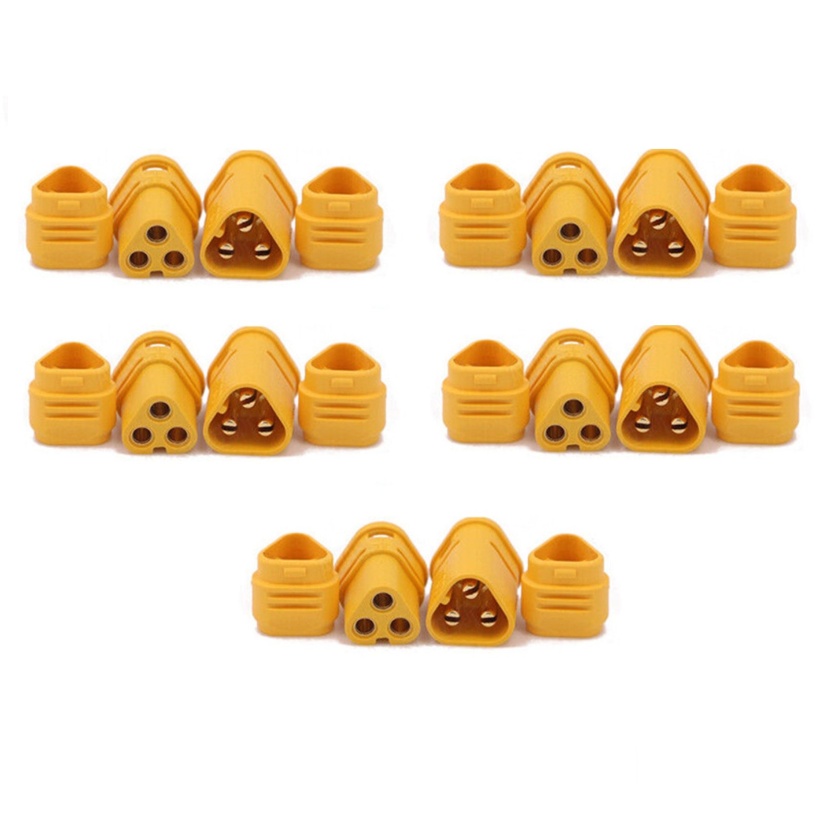 5 Pairs Male + Female MT30 3 Pin Gold Plated Connector 15A Amass