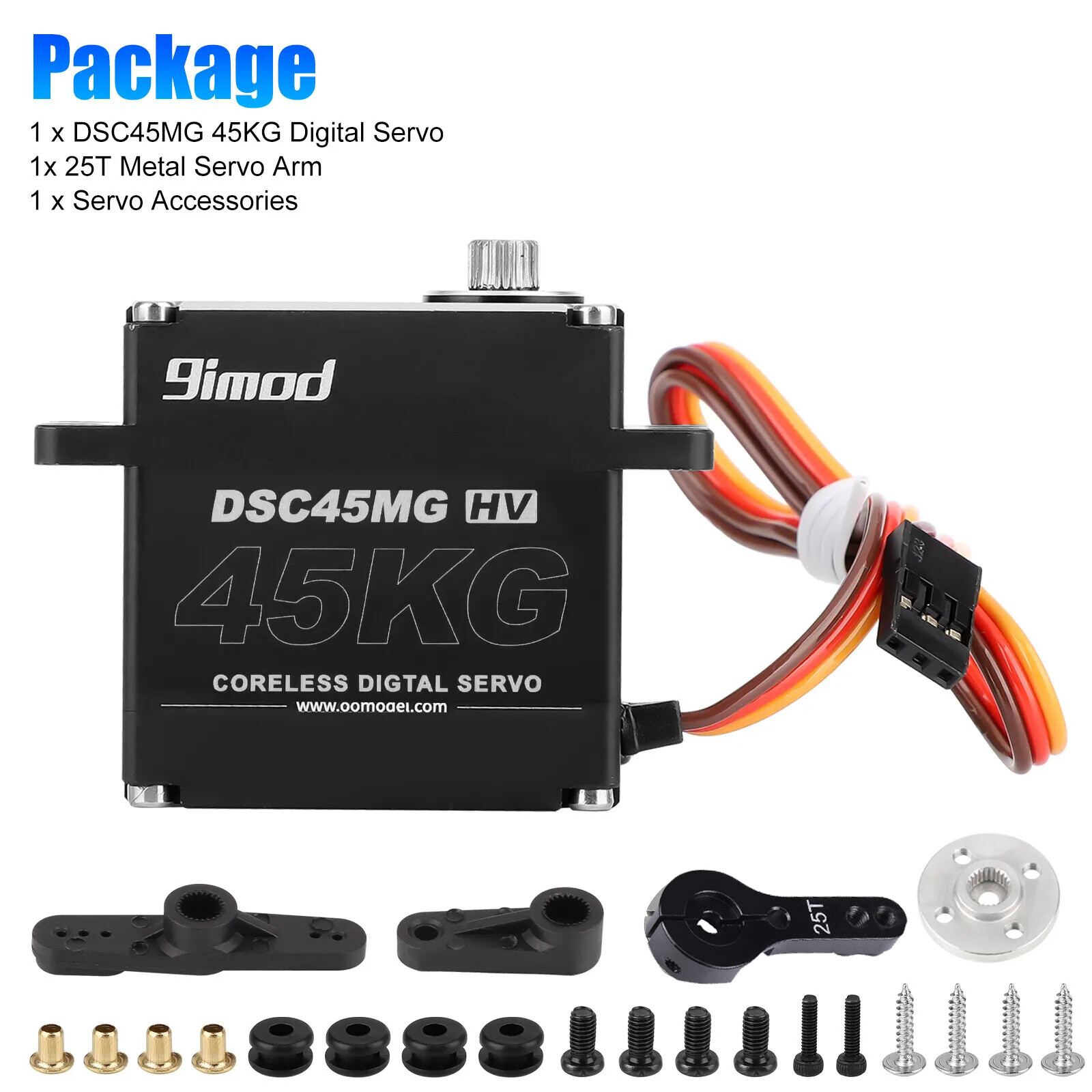 45KG Waterproof Digital Servo DSC45MG Metal Gear High Torque for 1/10 RC Crawler