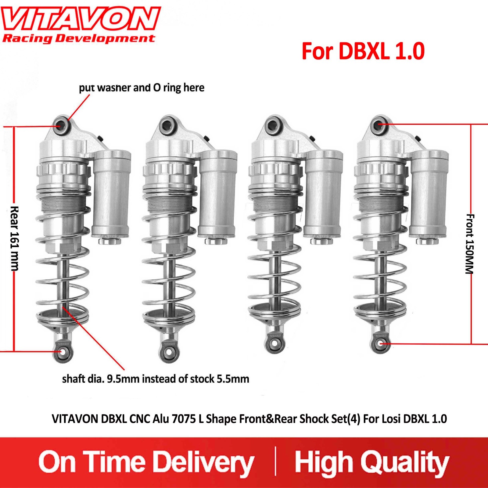 Vitavon DBXL L Shape Front&Rear Shock Set(4) For Losi DBXL 1.0 2.0 DBXL GAS