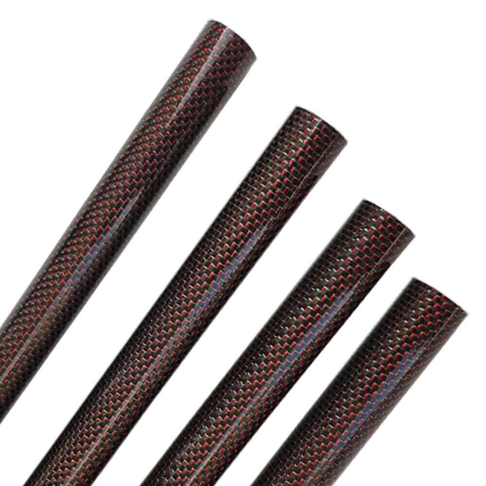 2X 500mm Long Golden Silk Colorful Carbon Fiber Tube OD 6-30MM Pipe For RC Plane