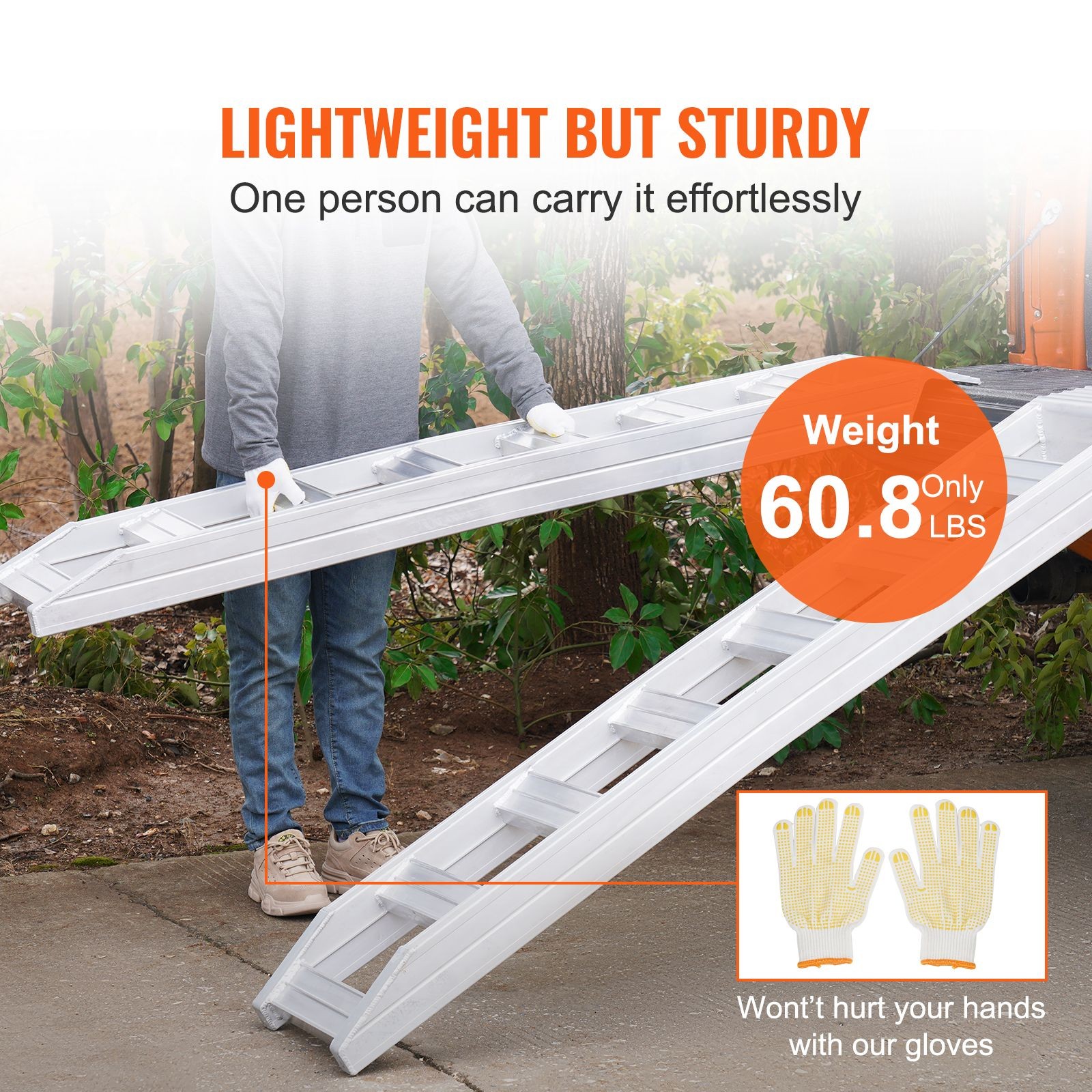 Aluminum Ramps, 8810 lbs, Heavy – duty Ramps with Top Hook Attaching End