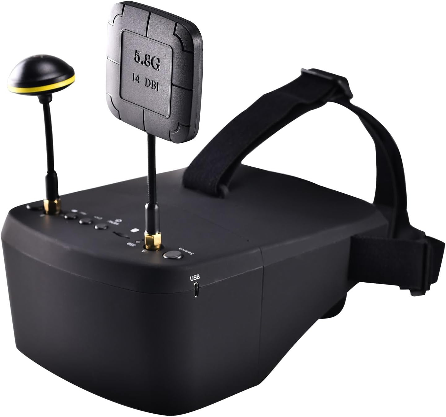 EV800D FPV Goggles with DVR – 5.8G 40CH 5 Inch Screen Build in Antenna Battery f
