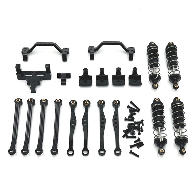 Metal F/R Shock Absorber/Pull Rod Set DIY Upgrade Parts For WPL C64 1/16 RC Car