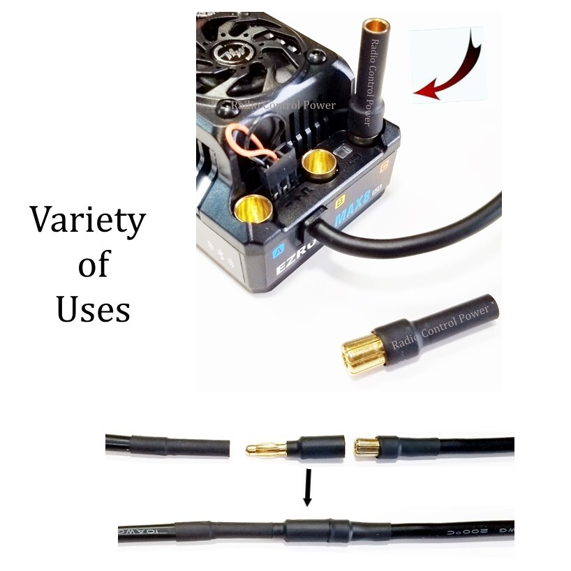 RCP Motor Wires 4mm to 6.5mm & 6.5mm-4mm female Brushless Motor NO WIRE Adapters