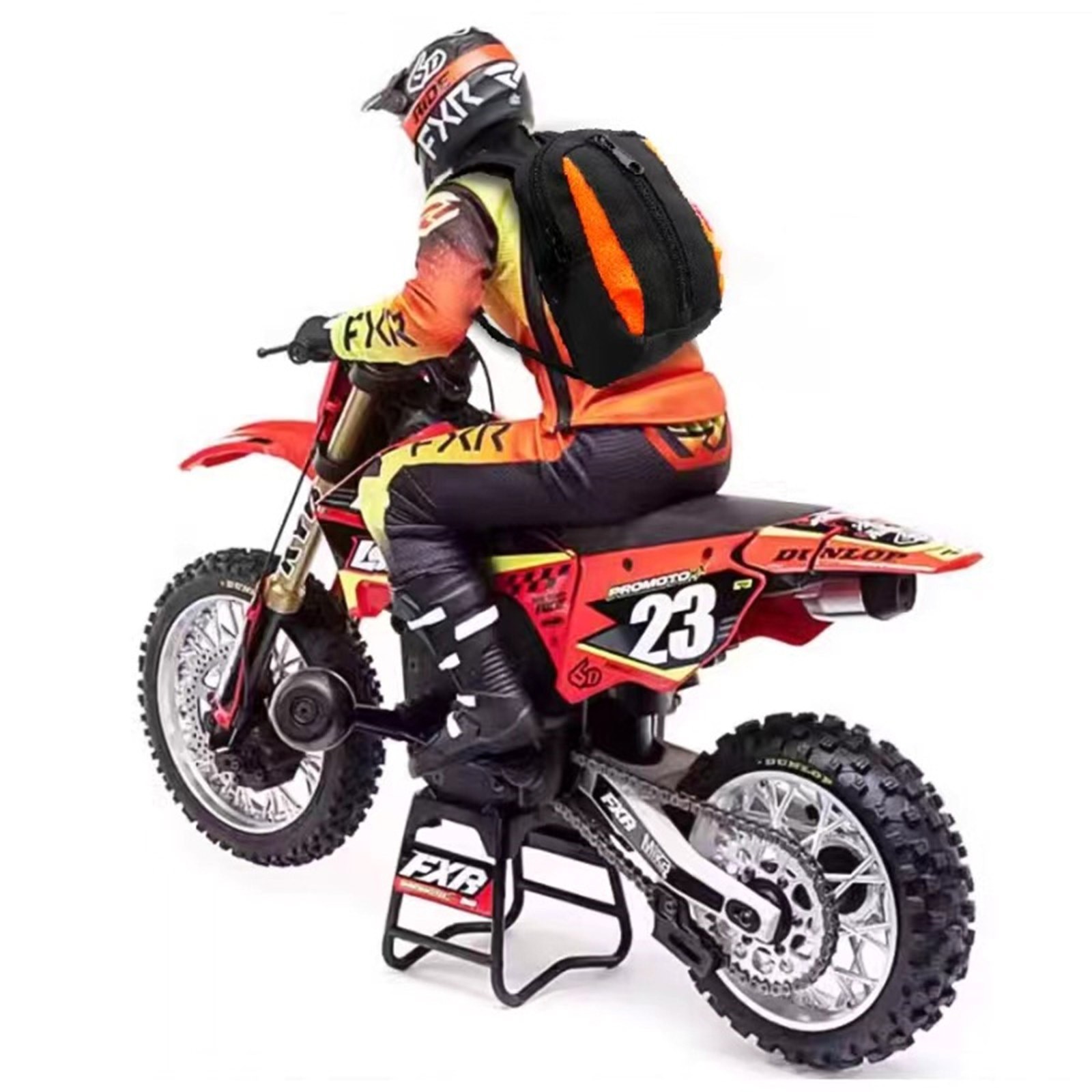 RC Motocross Simulation Rider Backpack For 1/4 LOSI PROMOTO-MX MOTORCYCLE