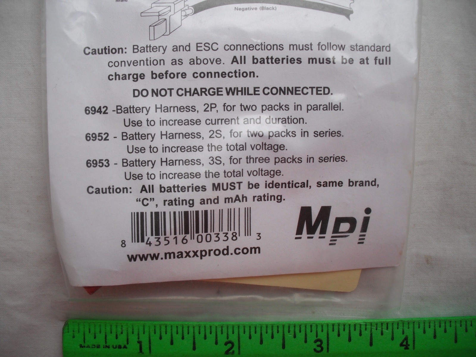 Maxx Products Mpi 6942, 2P Battery Harness, Parallel,Cable,RC R/C Plane Car Boat