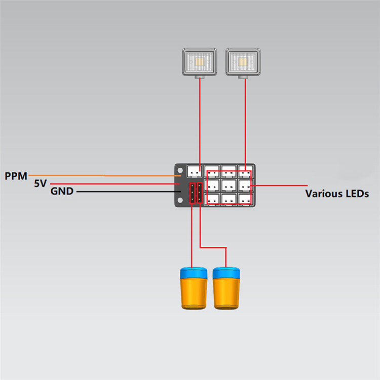 Light System Expansion Board for Tamiya 1/14 Truck Car Four In One PH2.0 Module