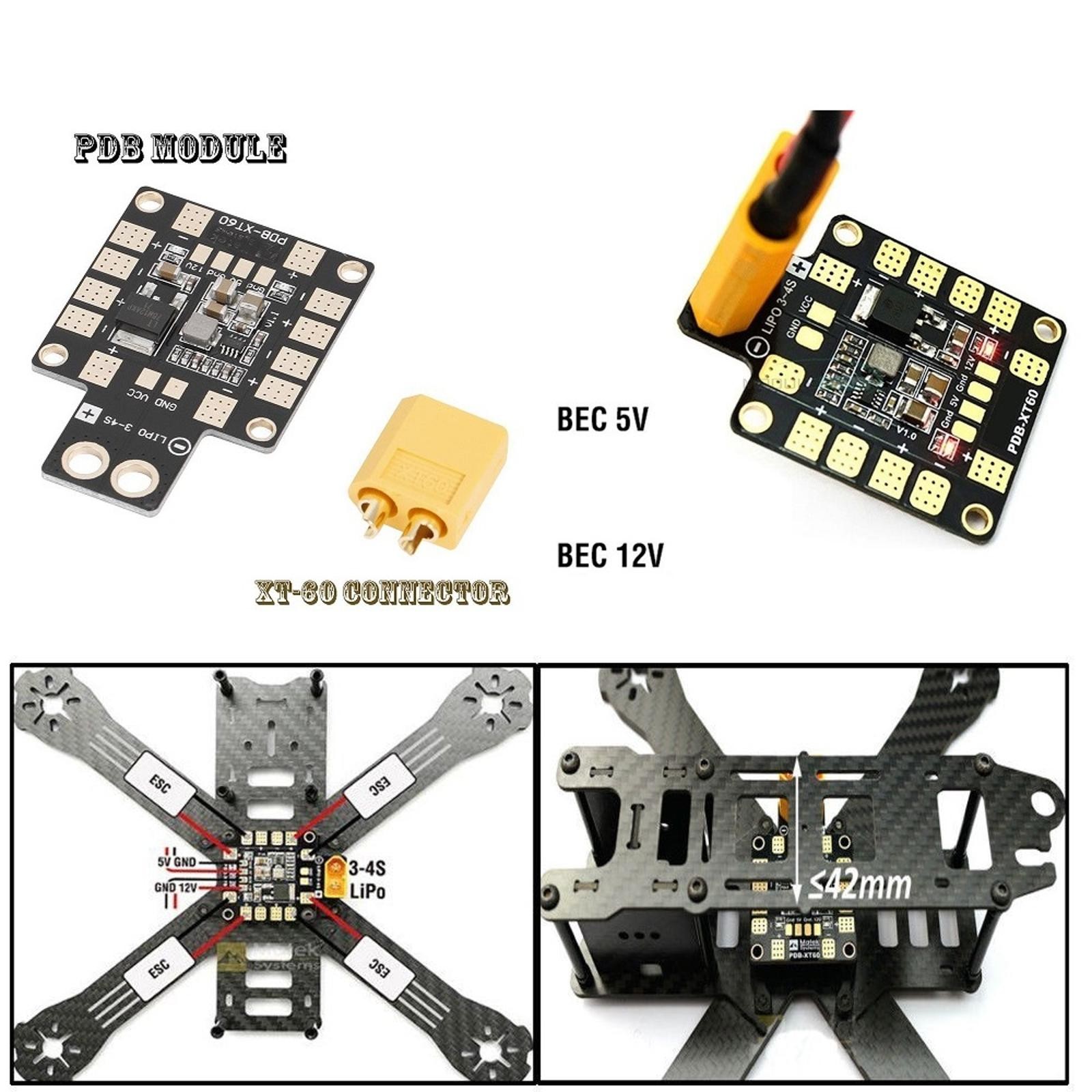 RC Drone Dual BEC PDB XT60 Board Mudule Power Distribution Board Power For FPV C