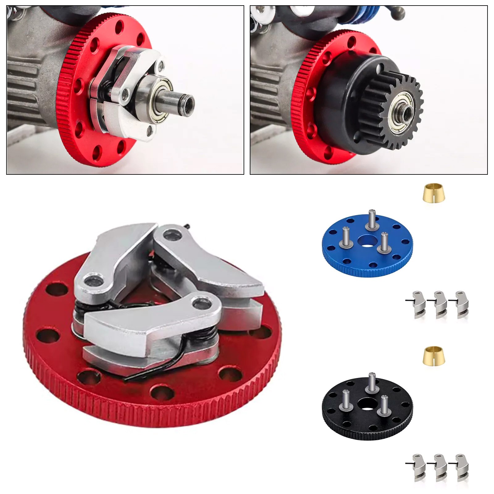 Durable Aluminum Clutch Flywheel Kit Accessories For TRAXXAS 1/10 Nitro RC Car