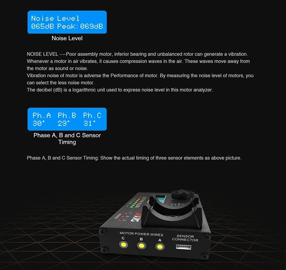 SKYRC Motor Analyzer BL Electric Brushless Motor Analyzer LCD Motor Tester