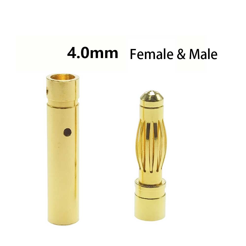 20 Pair 4mm Gold Bullet Banana Connector Plug for ESC Brushless Motor RC Battery