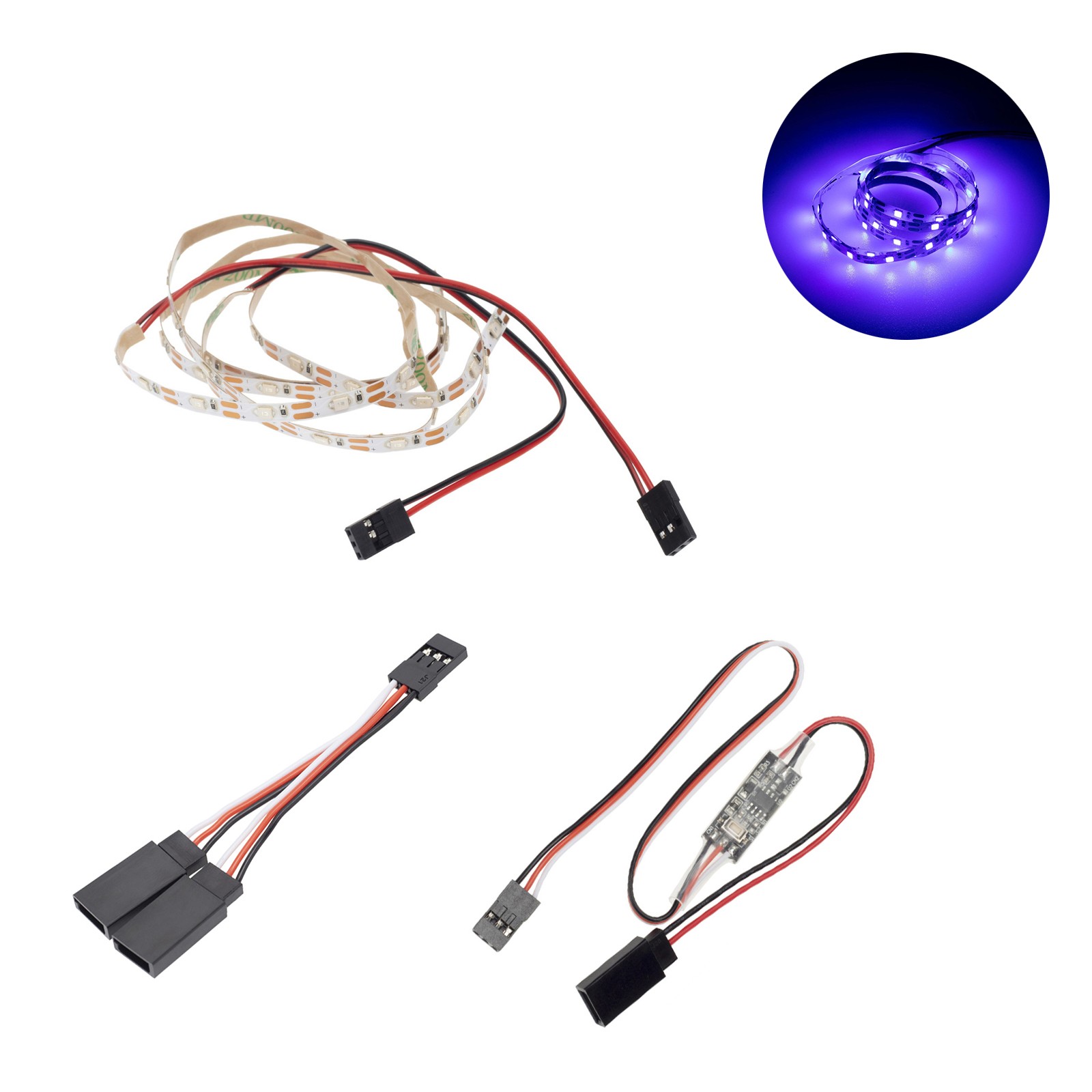 Remote Control LED Light Strip Kit For RC Fixed Wing Airplane Flying Wing Plane;