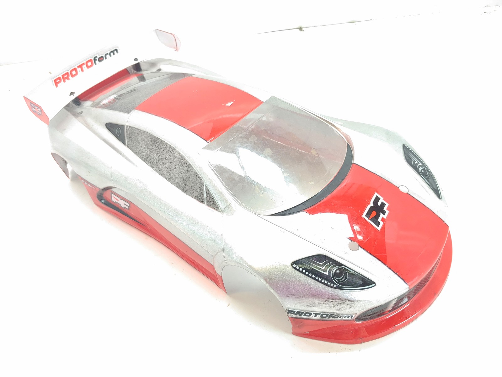 Rare Protoform PFM-10 190mm Touring Car Body CUSTOM PAINTED Red Silver Used