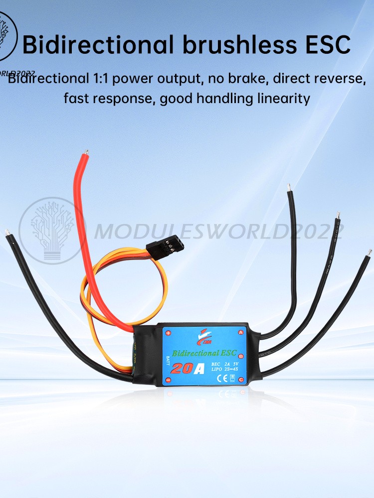 20A/30A/40A/50A Bidirectional Brushless ESC for Remote Control Ship Pneumatic