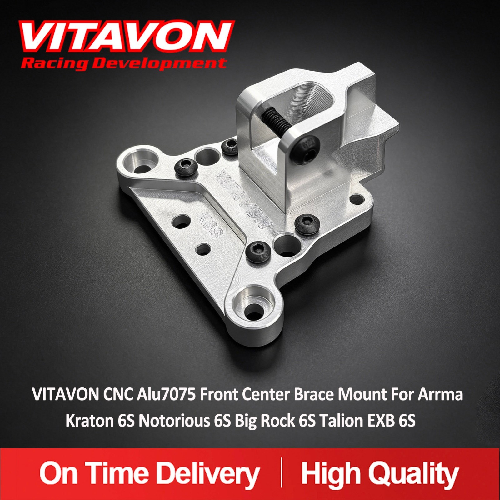 VITAVON Front Center Brace Mount For Arrma Kraton 6S Notorious 6S Talion 6S