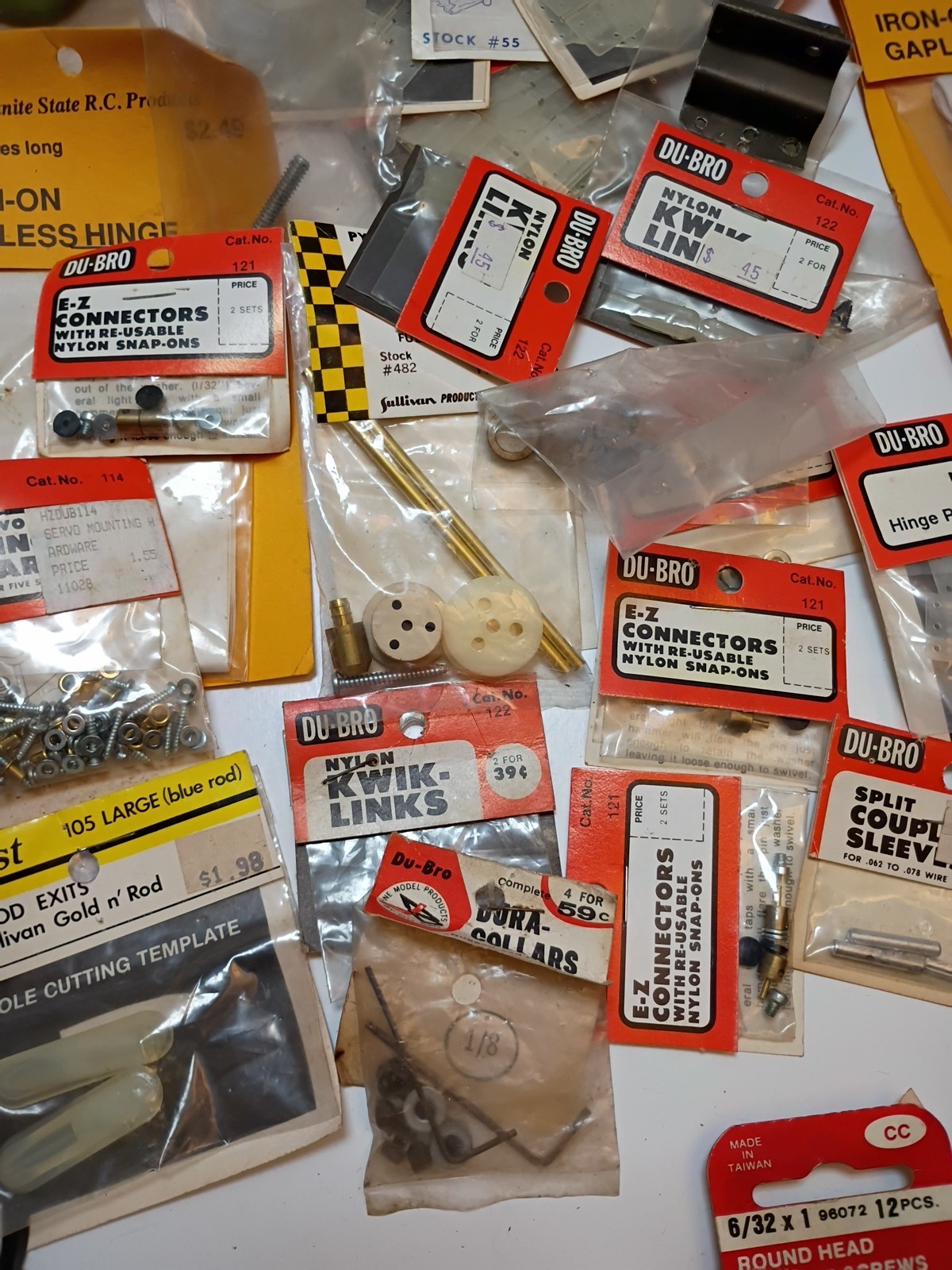 Vintage RC Model Airplane Parts Lot, Du-bro,Ernst,Sig,pylon,Granite,CB, etc